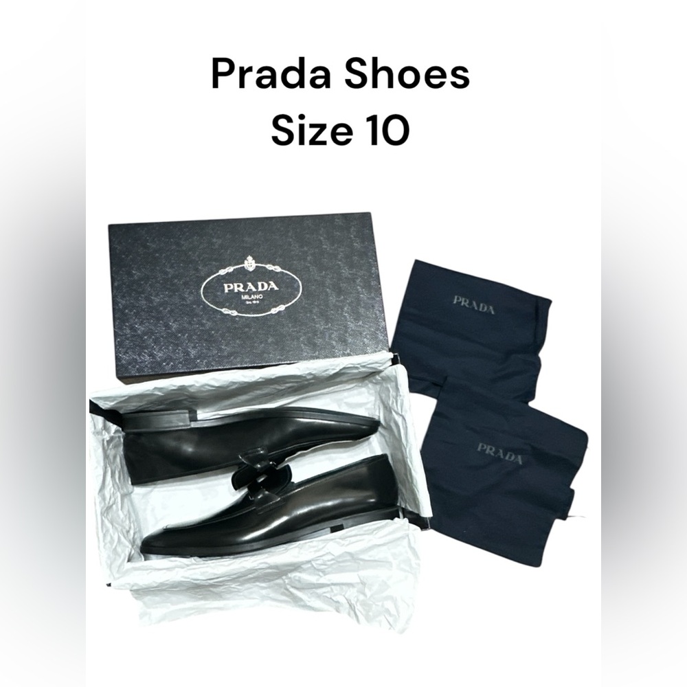 Prada spazzolato fume size 10 men’s shoes NWT